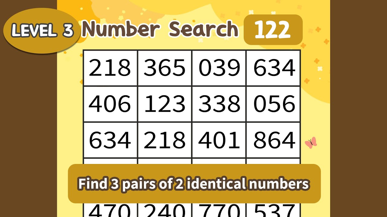 Anxious About Forgetfulness? Strengthen Your Brain with Daily Number Matching Games!  3-122