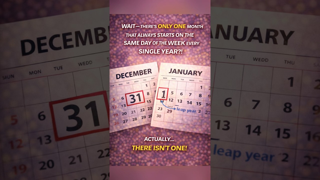 The Only Month That Starts on the Same Day of the Week Every Year Is… December? No… 🗓️🤔