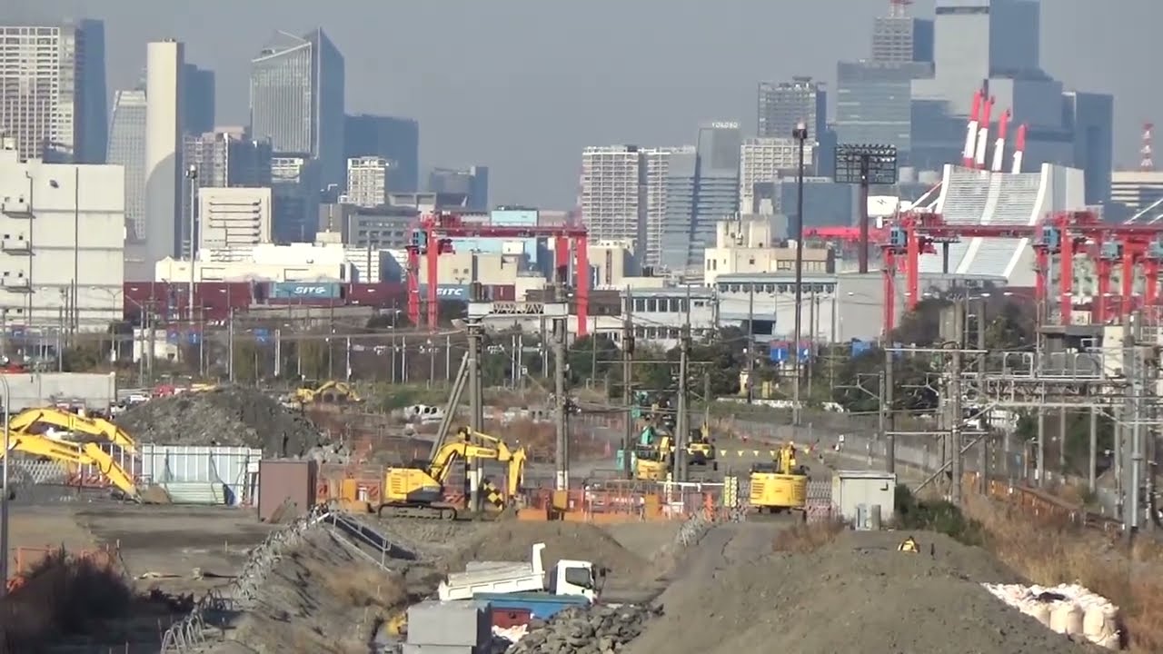 羽田空港アクセス線の建設現場の様子