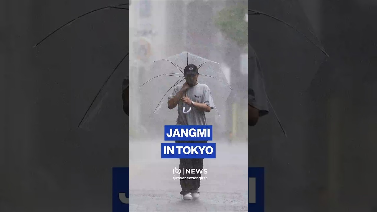 Heavy rain in Tokyo as severe tropical storm Jangmi reaches Japan's capital
