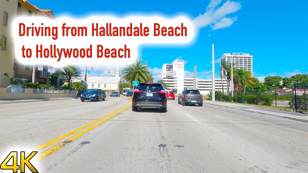Driving from HALLANDALE BEACH to Hollywood Beach 4K | GoPro 8