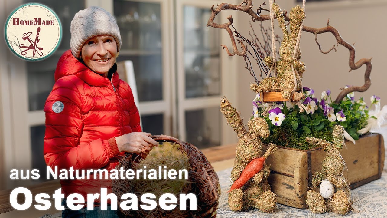 DIY | Natürliche Osterdeko selber machen | Osterhase aus Gräsern