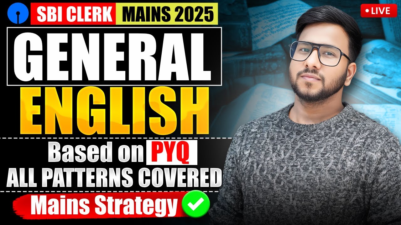 SBI Clerk Mains English Previous Year Paper | SBI Clerk Mains 2025 Roadmap & Strategy | Varun Chitra