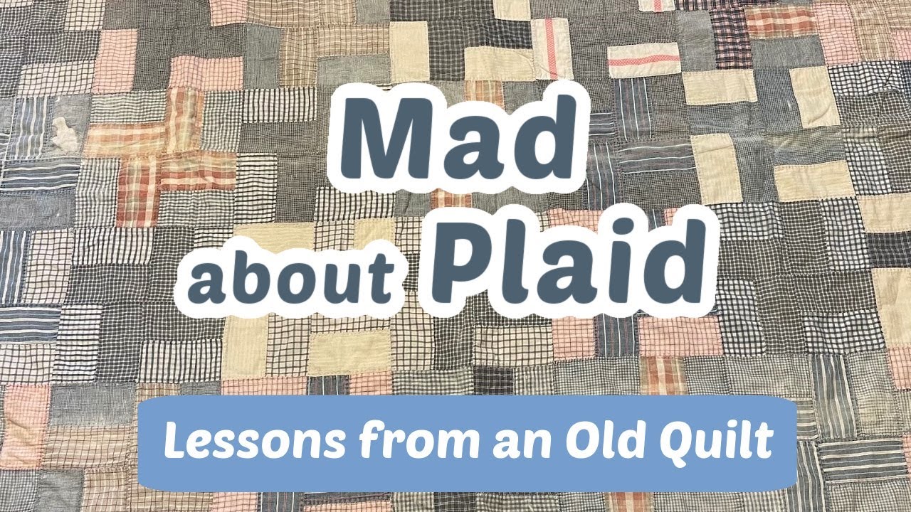 Vintage Quilt: Plaid Split Rail Fence Quilt Block ~ Antique Quilt ~ Hand Pieced