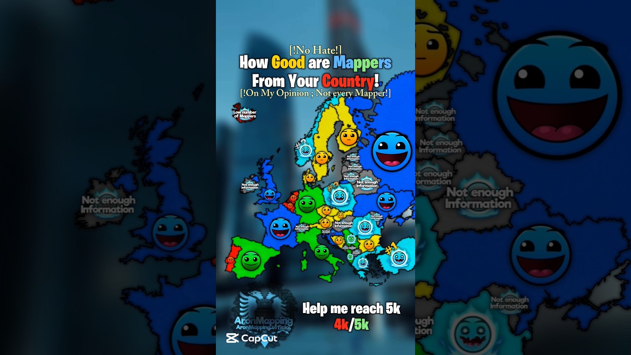 How Good are Mappers From Your Country | #map #geography #europe #mapping #mapper