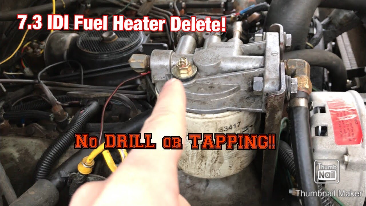 How to Delete Fuel Heater 7.3 IDI NO TAPPING or DRILLING!! Under 5 Bucks! No More Leaks!