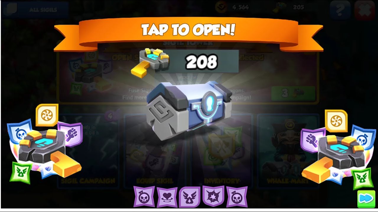 Opening 200 plus Sigil Key-Dragon Mania Legends | How to get Free sigil | DML