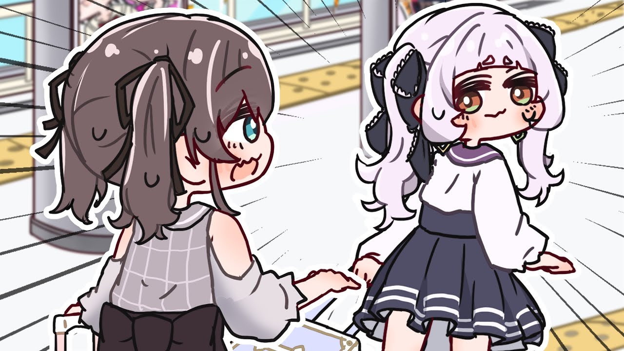 【手描き】大阪旅行の初っ端からシオンにスルーされるまつりちゃん【夏色まつり/紫咲シオン/ホロライブ/ホロライブ切り抜き/切り抜き漫画】