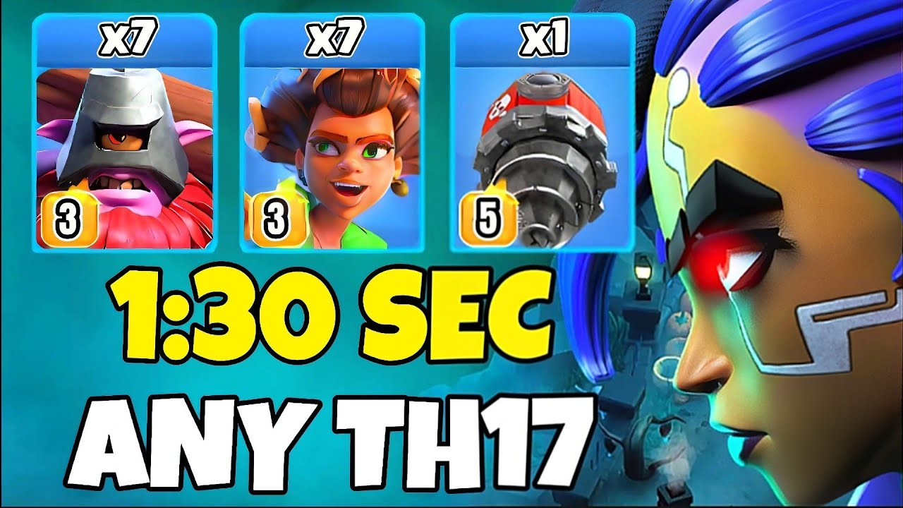 TH17 RC Charge + Thrower + Root Rider Attack Strategy | TH17 Attack Strategies (Clash of Clans)