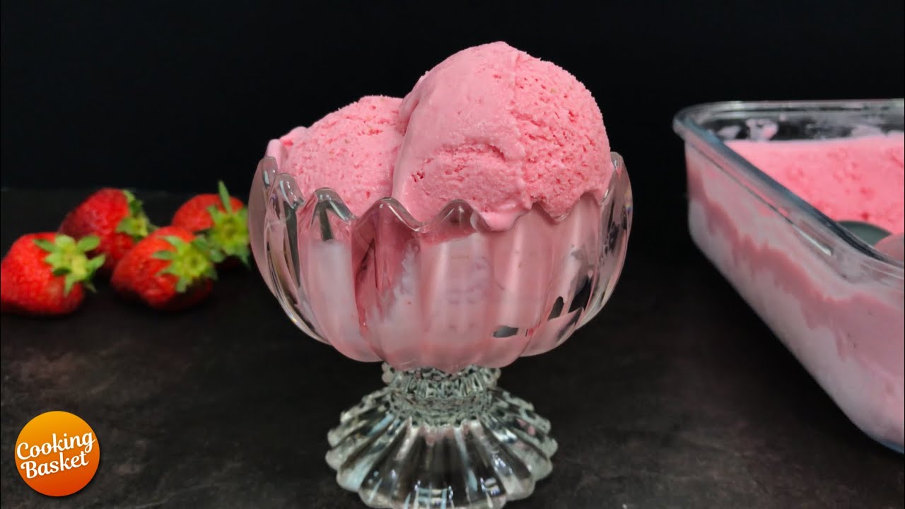 Only 3 ingredients Strawberry Ice Cream Recipe | Homemade Ice Cream Recipe | Easy Ice Cream Recipe