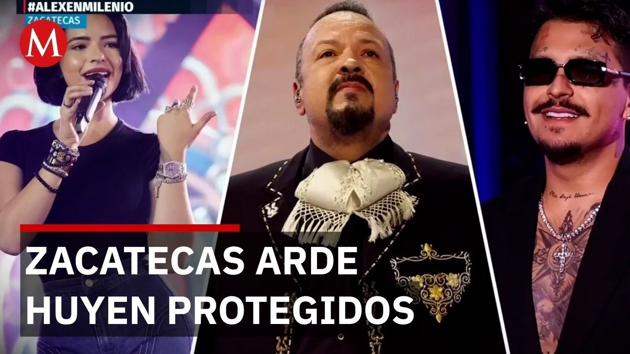 Video filtrado muestra a Ángela Aguilar y Christian Nodal escoltados tras balacera en Zacatecas