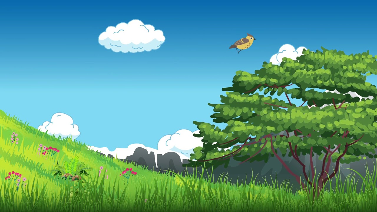 3D Animated Cartoon 4K Loop Landscape Background-The Lonely Bird Is Flying In The Morning Free Video