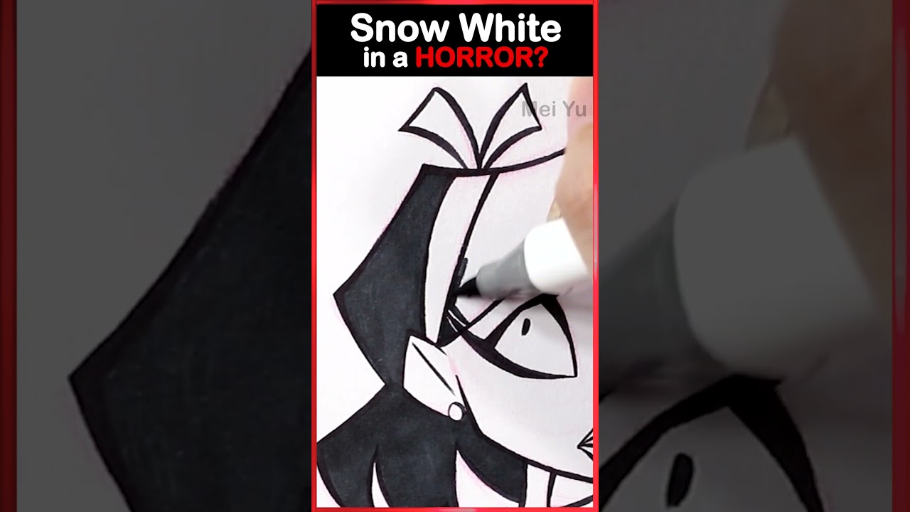 What if Snow White was a HORROR? Draw Snow White in Scary Fairy Tales Style #snowwhite #meiyu #art