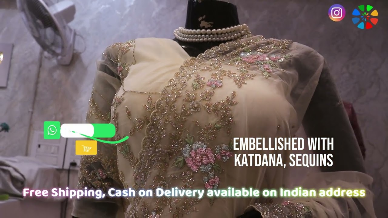 ARNG-4513 Luxury is in the details. 💎 Close up of our latest Hand-Embroidered Floral Saree