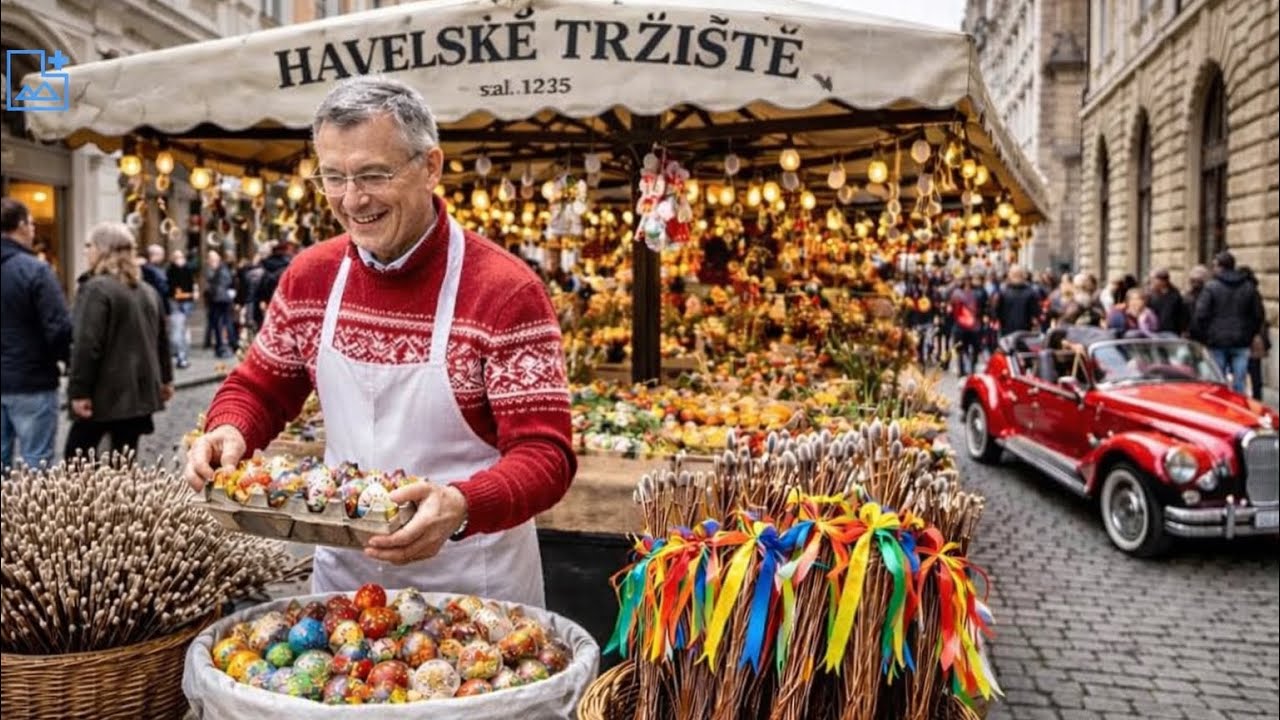 Прогулка мимо 794-летнего рынка в Праге на Пасху 🐣🇨🇿 &mdash; Хавельская и Вацлавская площадь 2026