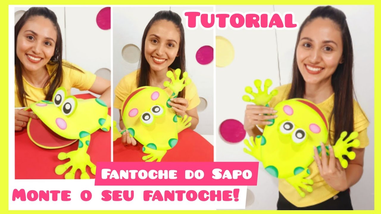 Fantoche do Sapo (Passo a passo) Aprenda a fazer fantoche simples e fácil #noarcomatiapriscila