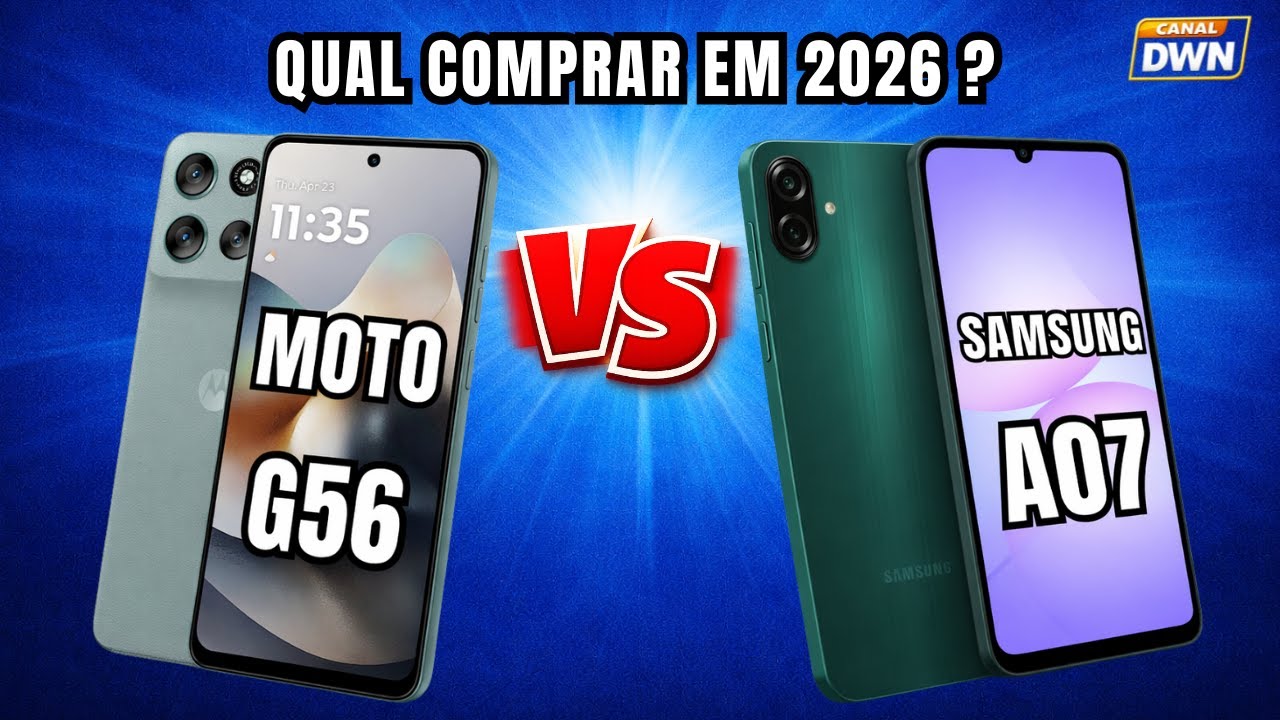 QUAL COMPRAR EM 2026 MOTO G56 5G VS  SAMSUNG A07 4G  #smartphone  #technology #motorola #samsung