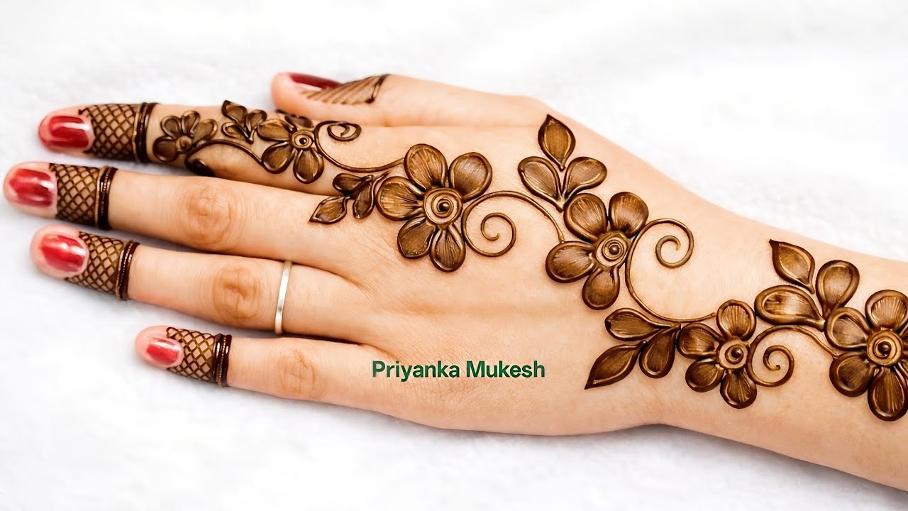 New Bridal Mehndi Design 2025 | Simple & Easy Back Hand Floral Mehndi | latest mehandi design 2026 