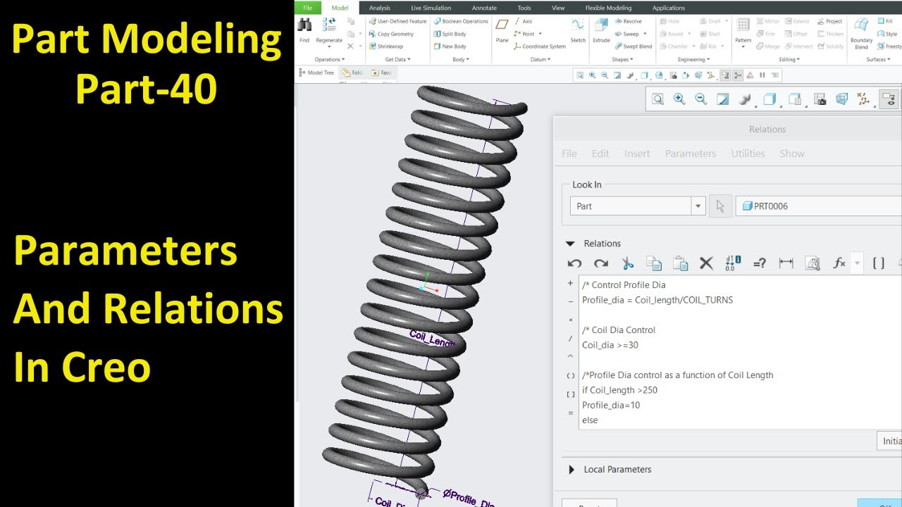 #40 Creo Part Modeling- Parameters And Relations In Creo