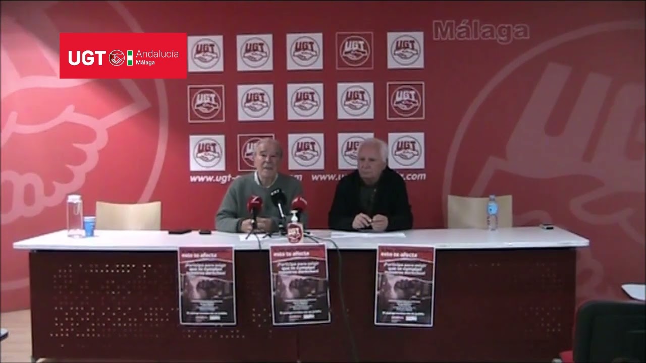 Rueda de prensa  de UJP-UGT Málaga, sobre las devoluciones de hacienda a  las Mutualidades