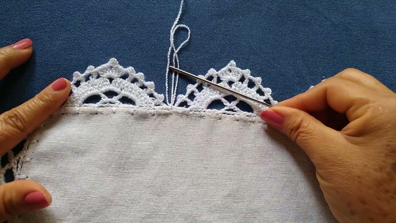 Linda puntilla para servilletas, num 887 de una vuelta.#parati #fypシ #crochet #arte #tutorial
