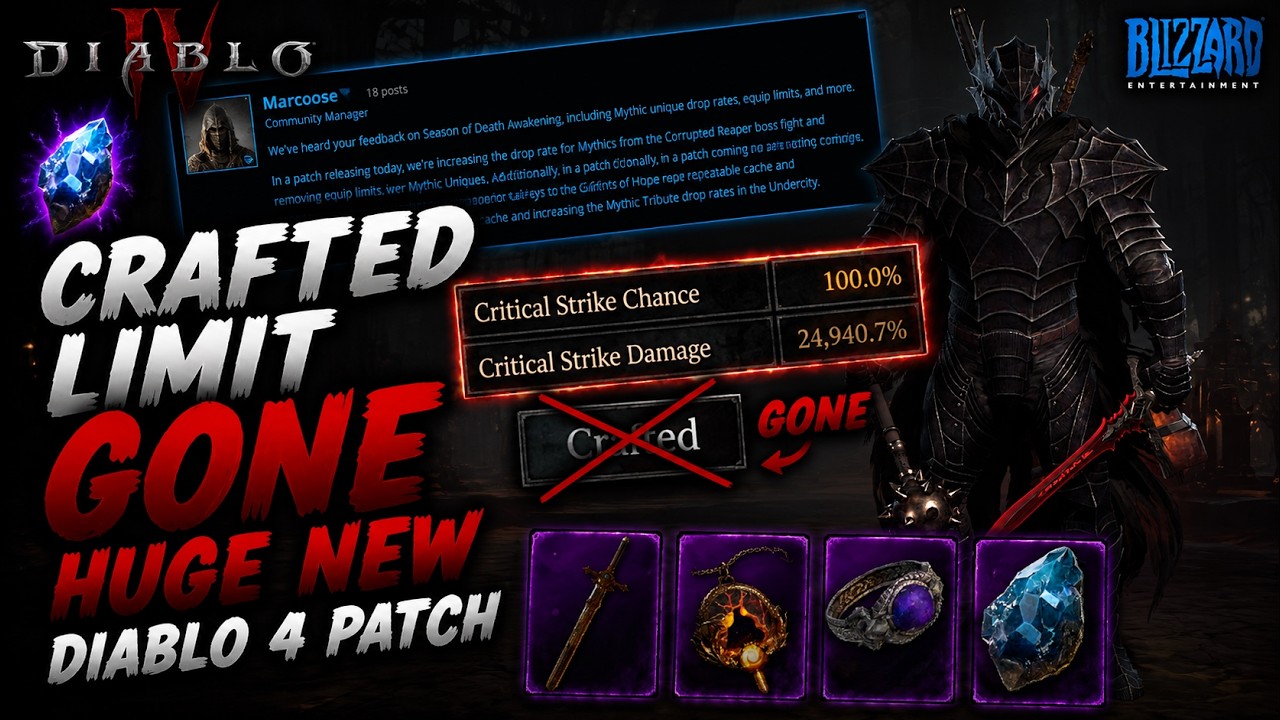 CRAFTED LIMIT GONE HUGE NEW Diablo 4 PATCH LIVE