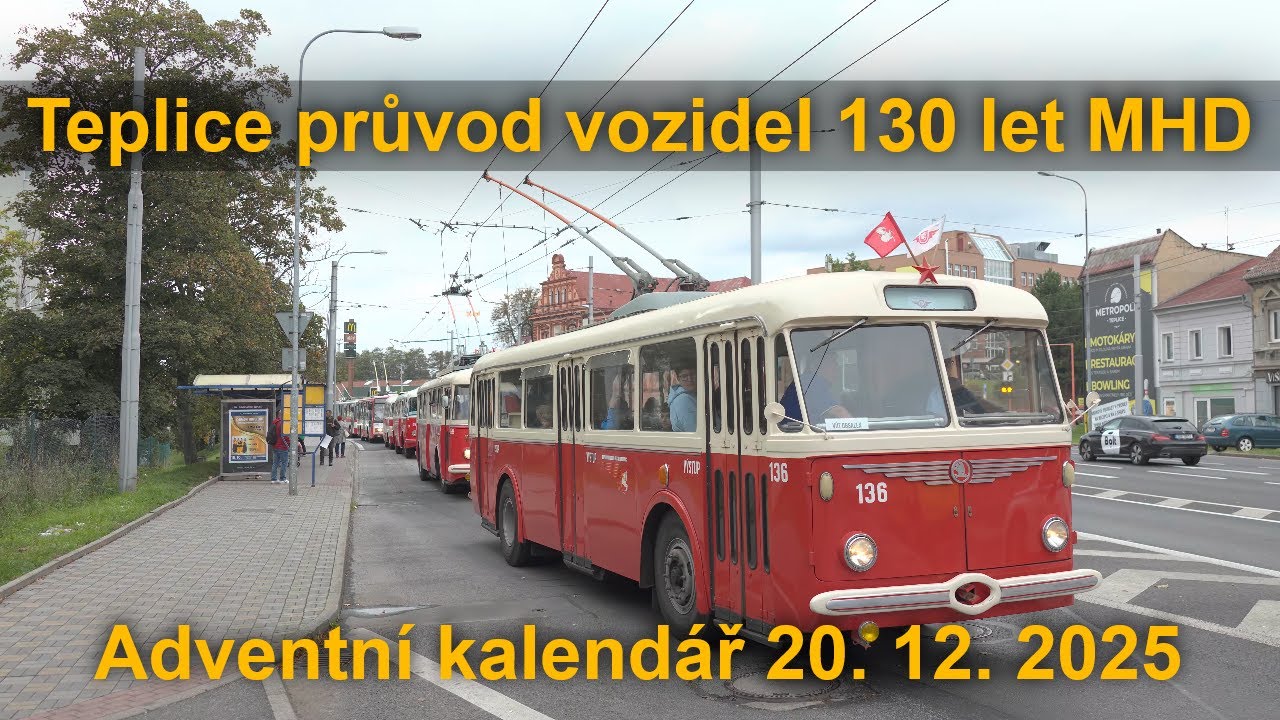 Teplice - průvod trolejbusů a autobusů k výročí 130 let elektrických drah, 27.9.2025