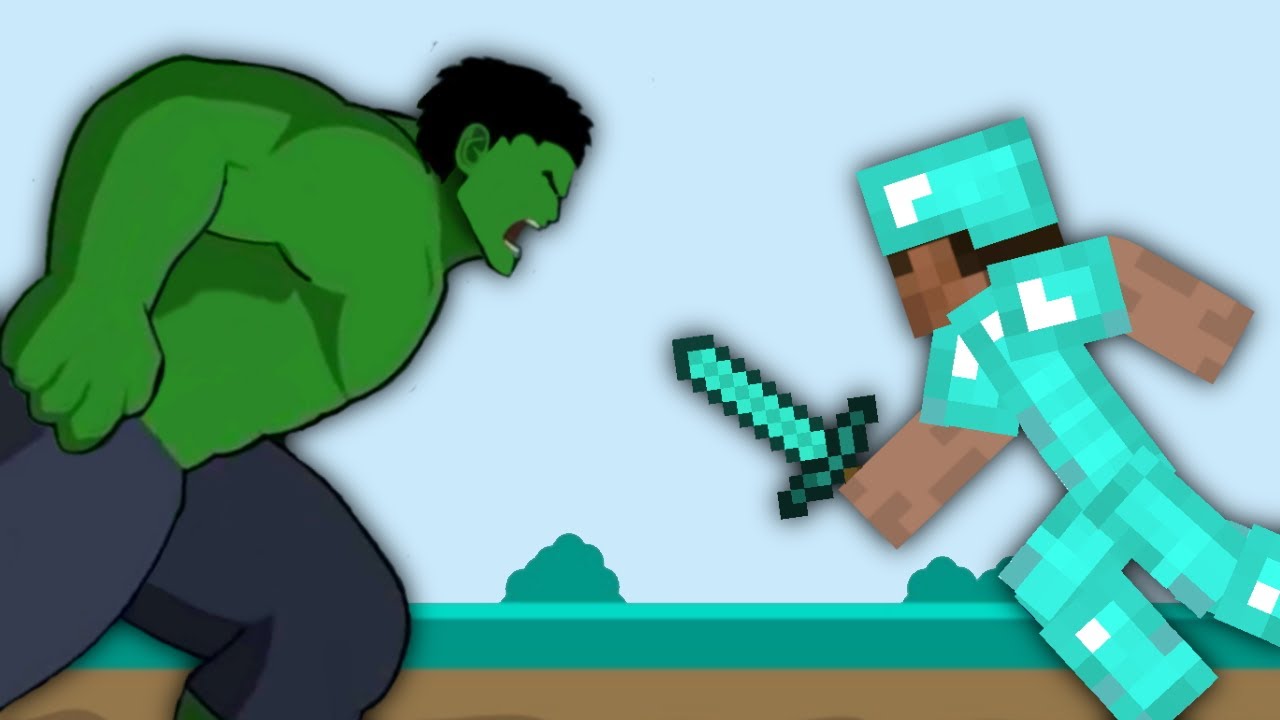 HULK vs STEVE from Minecraft  I  EPIC BATTLE  I  MCU vs Minecraft Pivot Animation