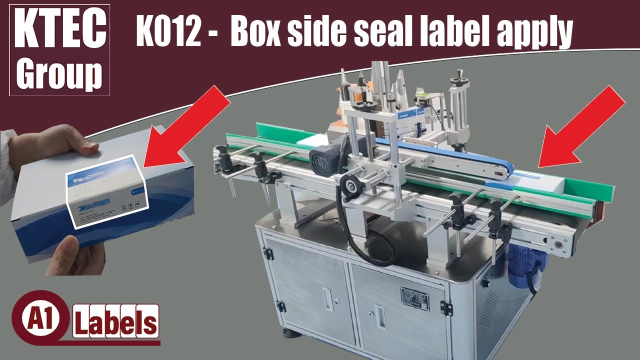 K012 - Box label apply with lid sealing action- Labels-U-Print ® - KTEC GROUP UK