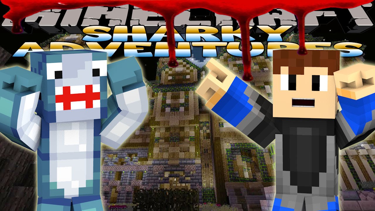Minecraft Adventure - Sharky and Scuba Steve - SPOOKY MANSION!