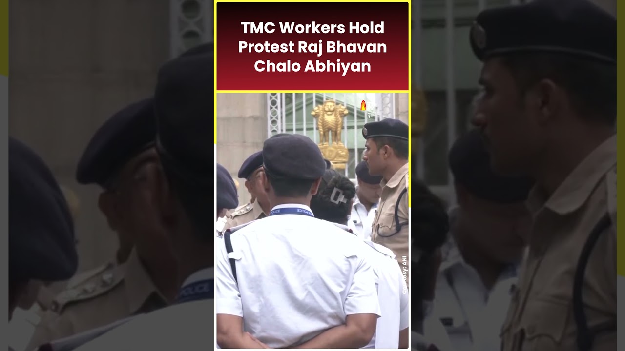 TMC Workers Hold Protest Raj Bhavan Chalo Abhiyan #shortsfeed2023 #ytshortsindia #ytshorts