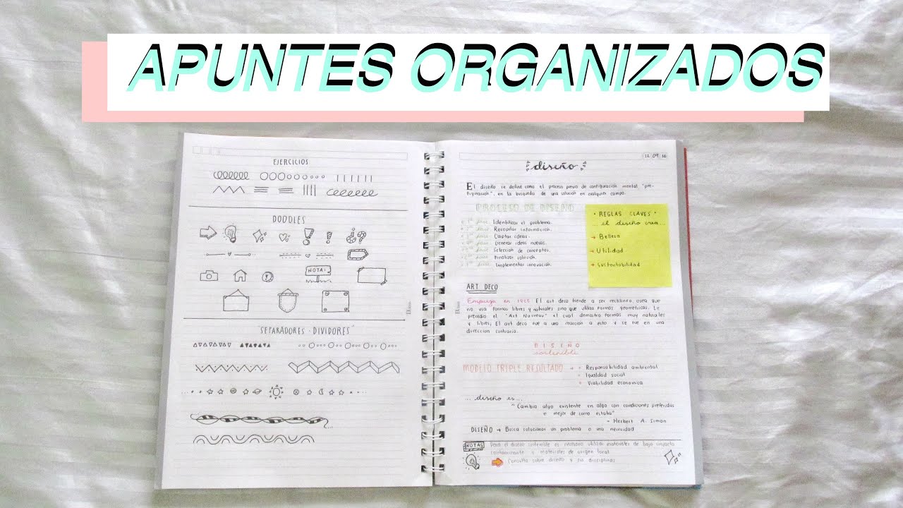APUNTES ORGANIZADOS Y LINDOS | Mejora tu letra, doodles y mas!