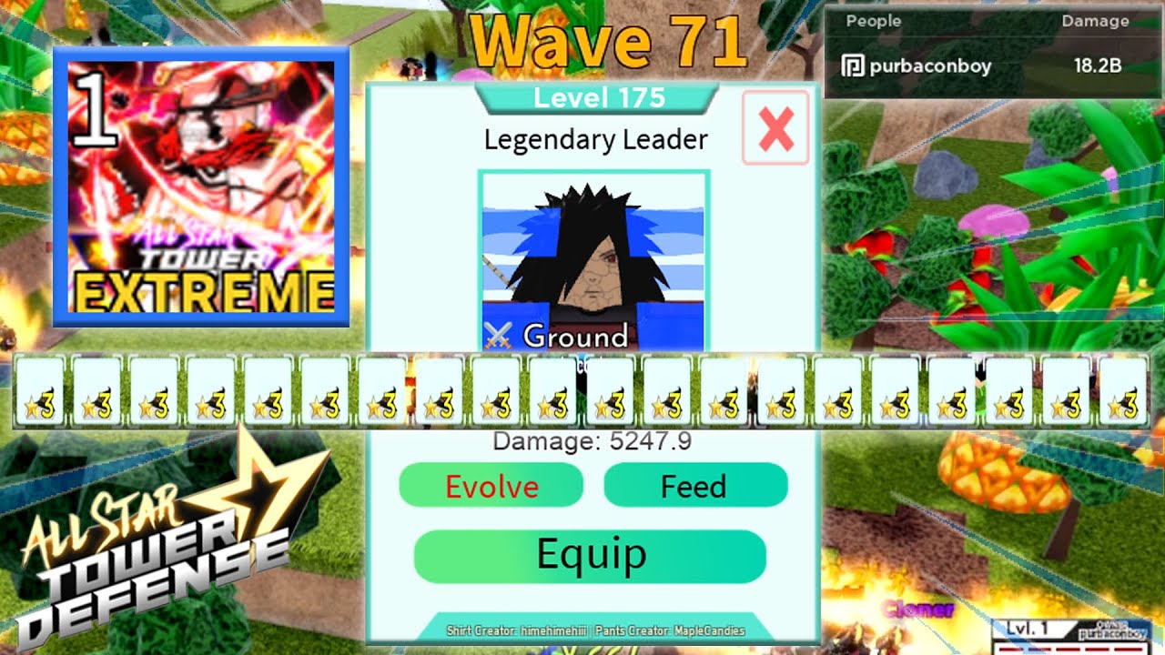 Level 175 Madara in Extreme Infinite Mode | Wave 71 Solo Gameplay | Roblox All Star Tower Defense