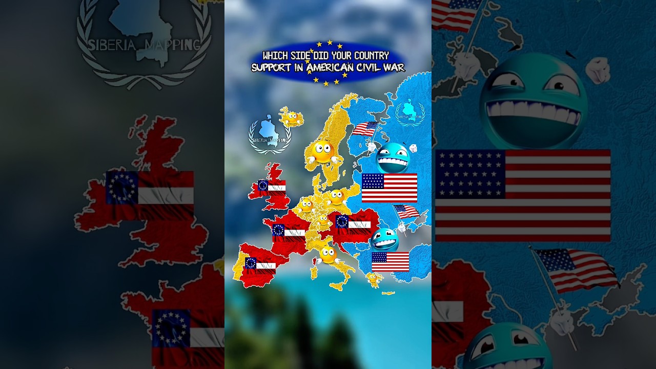 did your country support usa in civil war #map #geography #mapping #europe #history #shorts #mapper