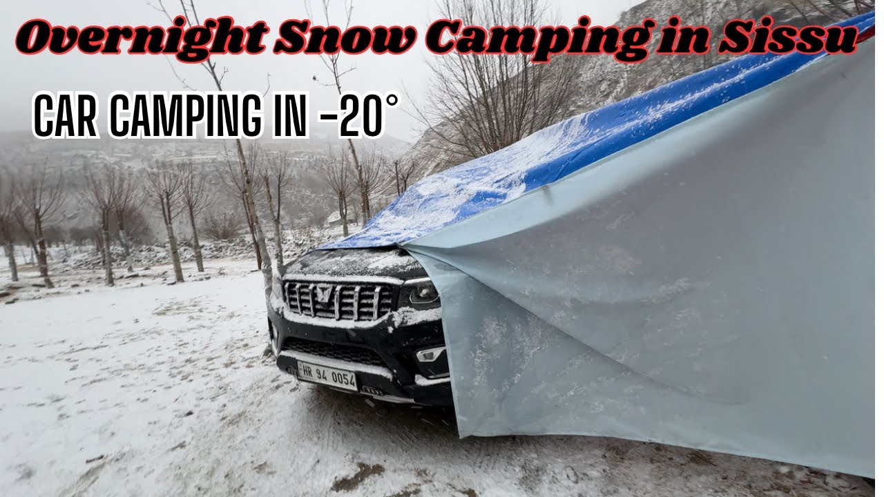 Snowfall in Sissu | Overnight Car Camping in -20° | @lostandtravel #snowfall #manali #sissu