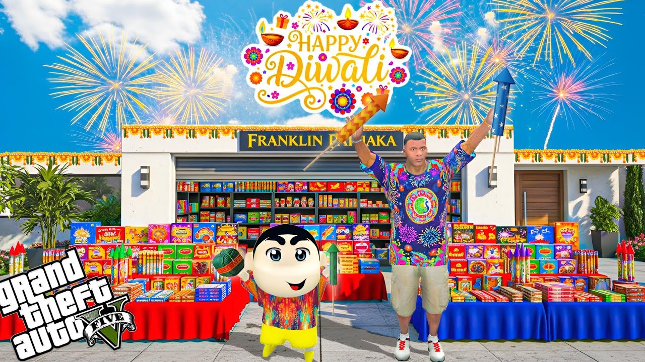 Franklin Shinchan & Chop Celebrate Diwali In GTA 5!
