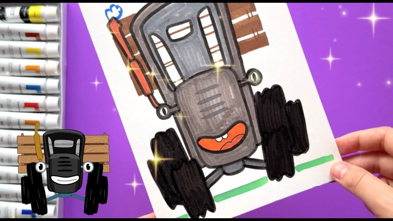 How to Draw a GRAY Tractor! 🚜✨ Fun Art + Hidden Stickers Challenge