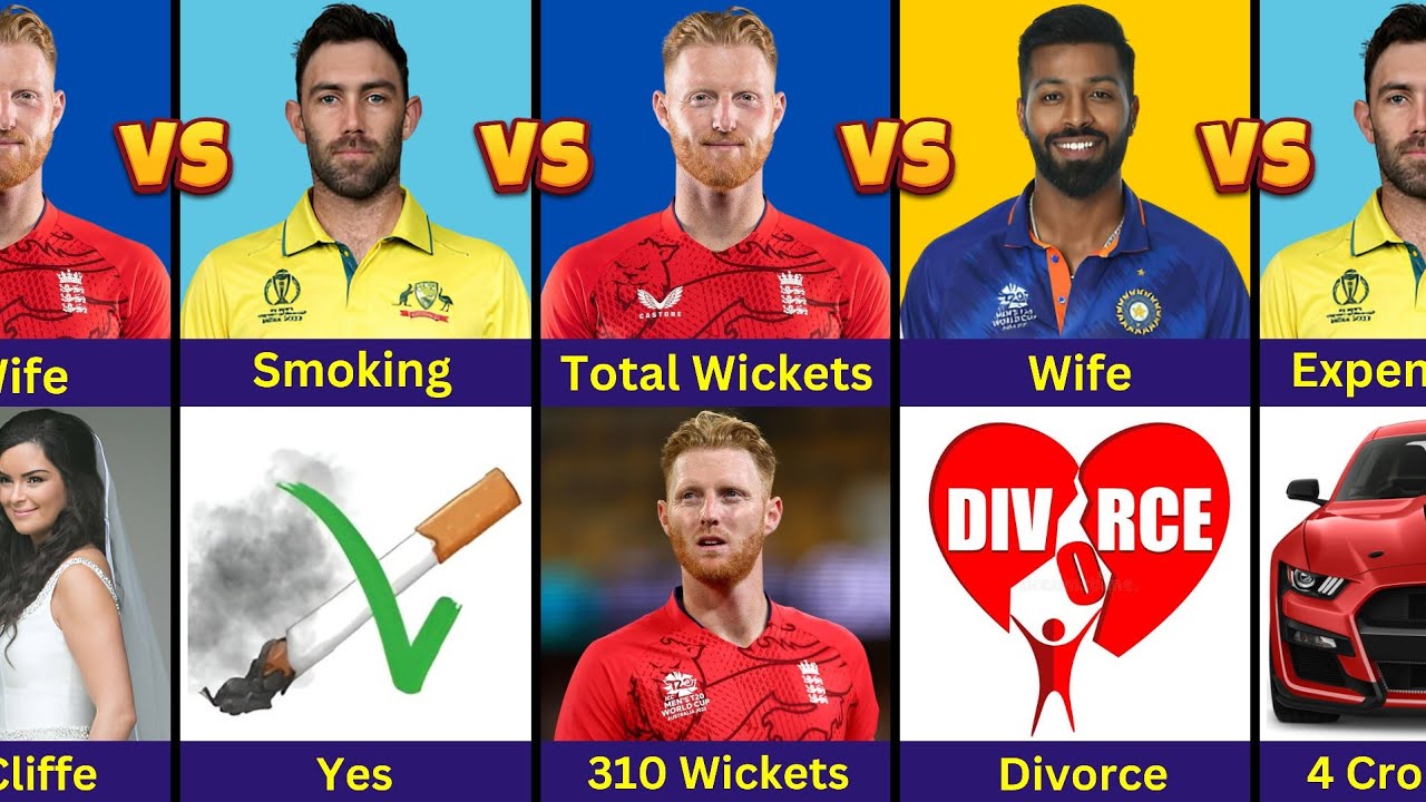 Comparison: Ben Stokes vs Glenn Maxwell vs Hardik Pandya