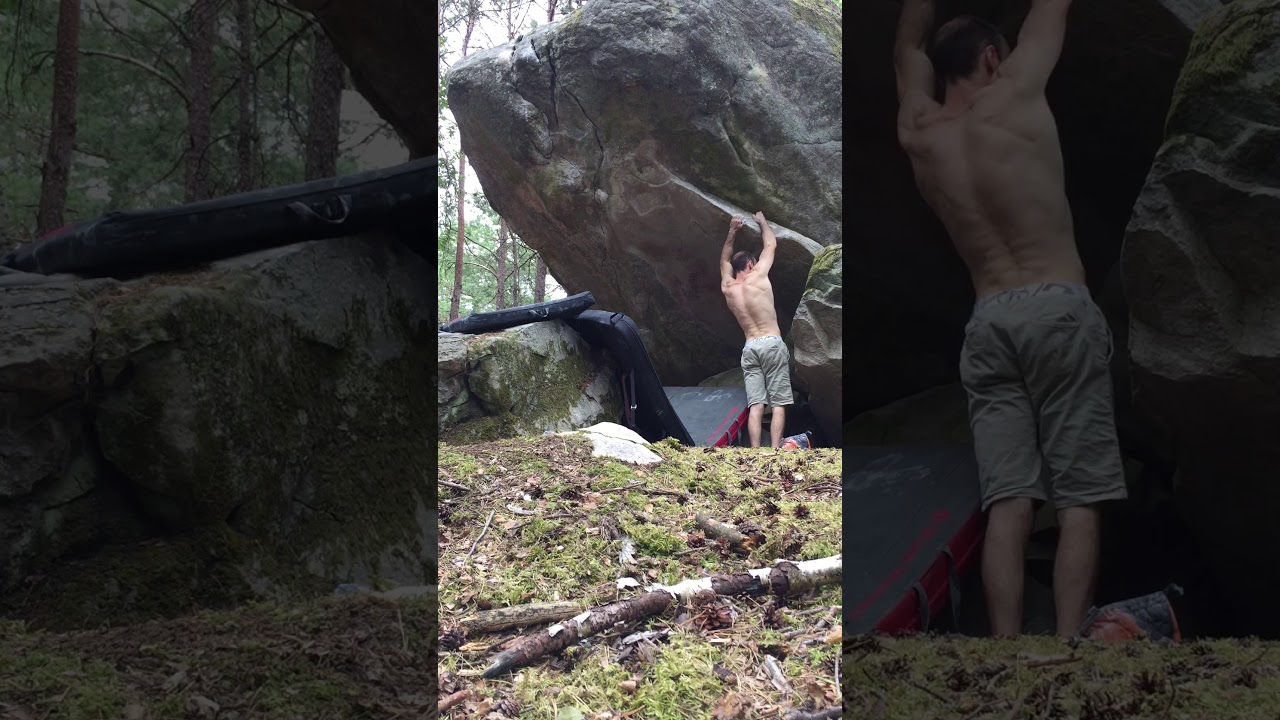 Roc à dos 7c coquibus Auvergne (First ascent)