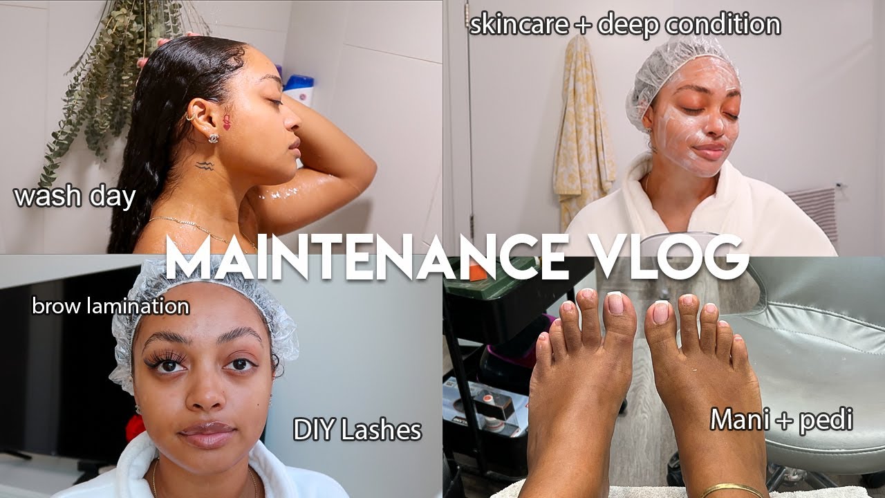 MAINTENANCE VLOG | DIY LASHES, BROWS, MANI/PEDI, SKINCARE ROUTINE + NEW HAIR ft. LUVMEHAIR