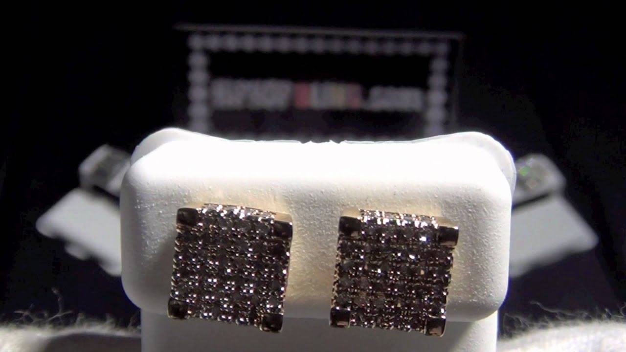 3D Cube THICK Bling Bling Earrings All CZ Prong Set Stones