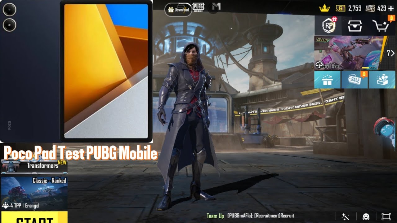 Xiaomi Poco Pad test PUBG Mobile | Snapdragon 7s Gen 2 | Smooth Extreme 120Hz