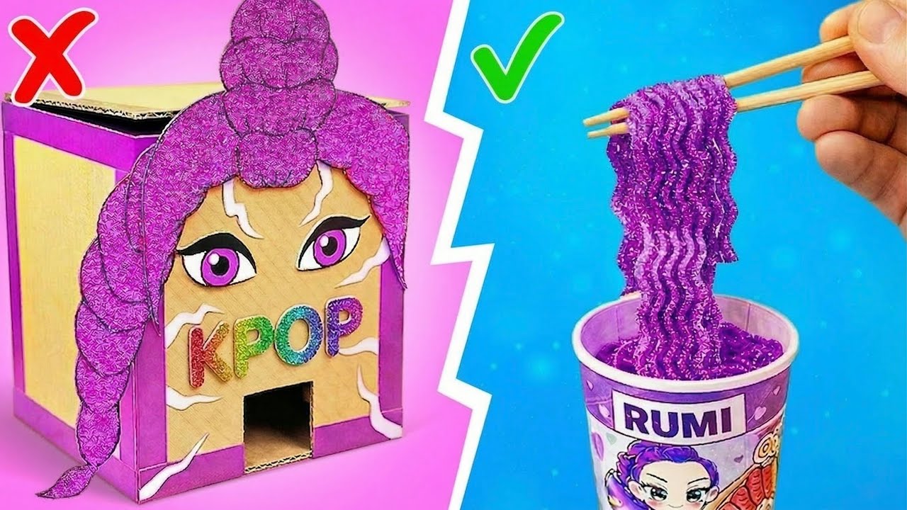 DIY Demon Hunters Estilo Pop ⭐ Papel vs Cartón *Gadgets y Manualidades Divertidas*