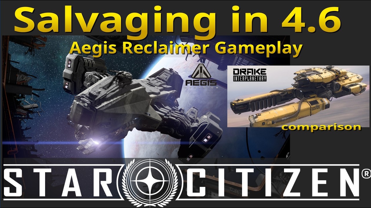 Salvaging with Aegis Reclaimer - Star Citizen 4.60 - Multicrew - Industrial Gameplay - aUEC Money