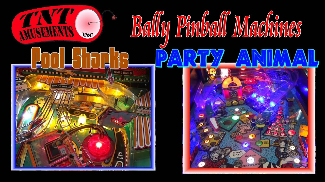 #1166 Bally POOL SHARKS & PARTY ANIMAL Pinball Machines-SUPER CHEXX Bubble Hockey-TNT Amusements