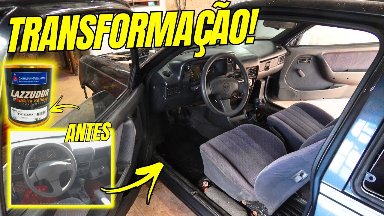 PINTURA DE PL&Aacute;STICOS E FINALIZA&Ccedil;&Atilde;O DO INTERIOR DO KADETT GLS DO LEIL&Atilde;O