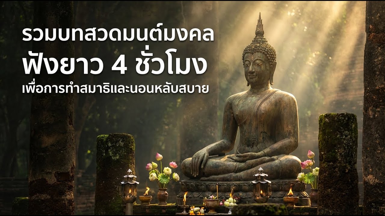 รวมบทสวดพระคาถามหามงคล 4 ชั่วโมงเต็ม ฟังยาวๆ สมาธิติด หลับสบาย