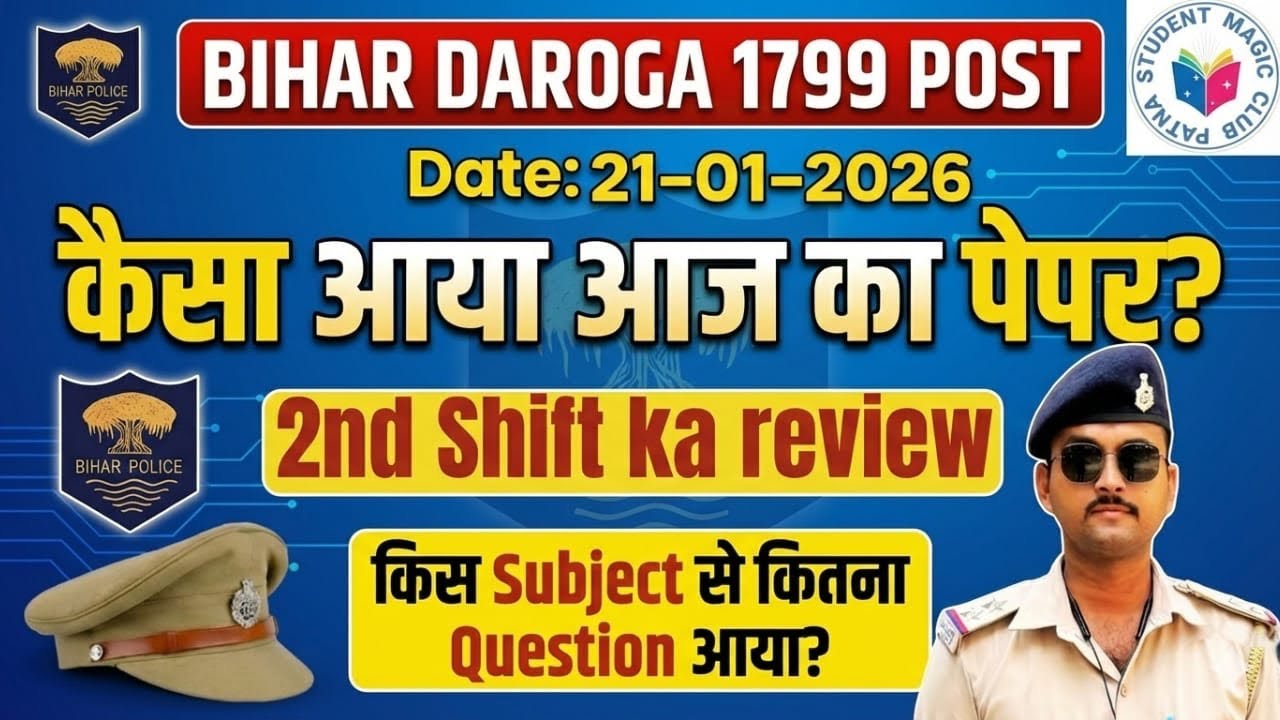 Bihar Daroga 2nd shift question review 21.01.26
