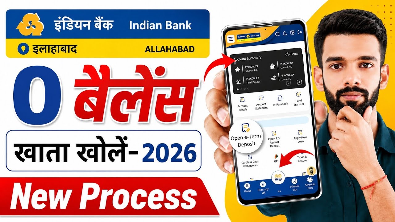 indian Bank Zero Balance Account Opening Online 2026 | Indian Bank Online Account Opening