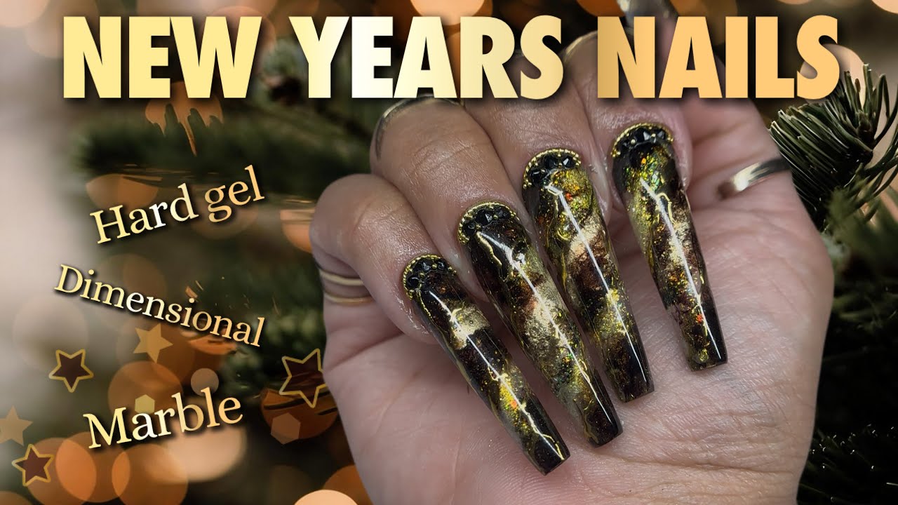 МРАМОРНЫЙ НОВОГОДНИЙ НОГТИ 🎉
